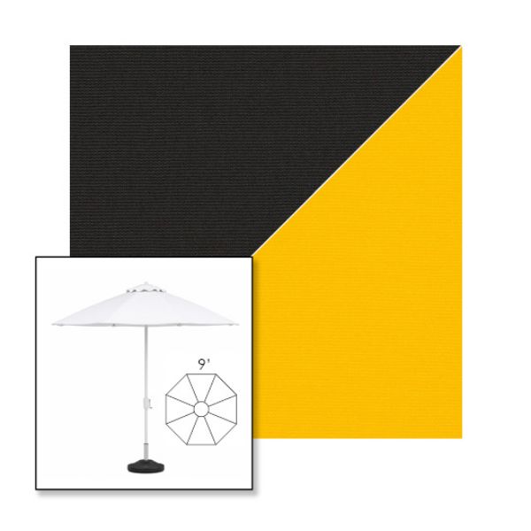 Picture of Black Yellow | 9' Heavy Duty Aluminum Market Umbrella Sunbrella® Awning Fabric