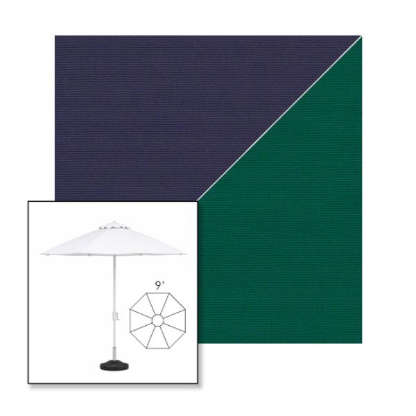 Picture of Captain Navy Forest Green | 9' Heavy Duty Aluminum Market Umbrella Sunbrella® Awning Fabric