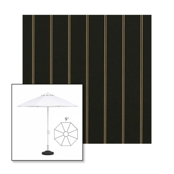 Picture of Cooper Black | 9' Heavy Duty Aluminum Market Umbrella Sunbrella® Awning Fabric