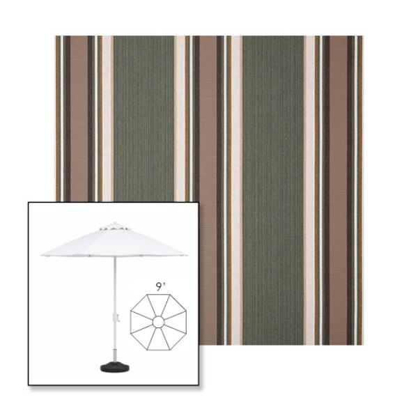 Picture of Emblem Fern | 9' Heavy Duty Aluminum Market Umbrella Sunbrella® Awning Fabric