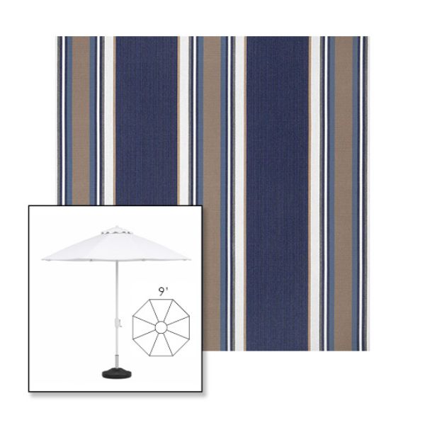 Picture of Emblem Navy | 9' Heavy Duty Aluminum Market Umbrella Sunbrella® Awning Fabric