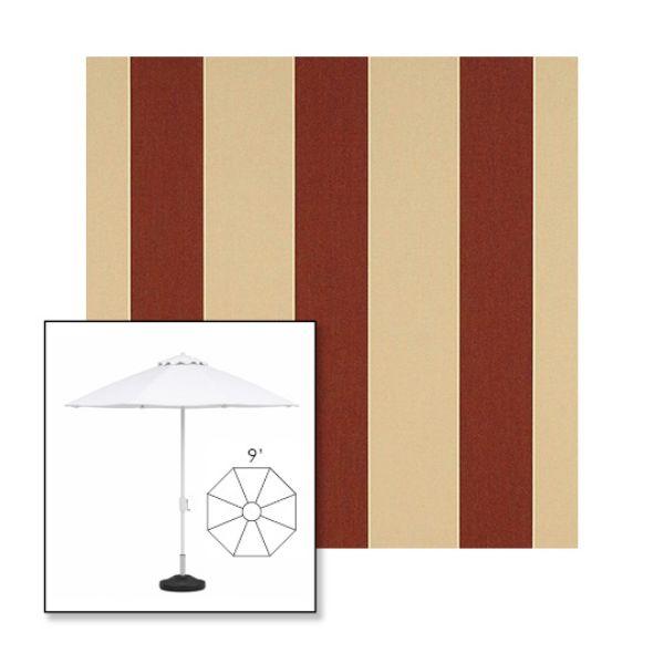 Picture of Havelock Brick | 9' Heavy Duty Aluminum Market Umbrella Sunbrella® Awning Fabric