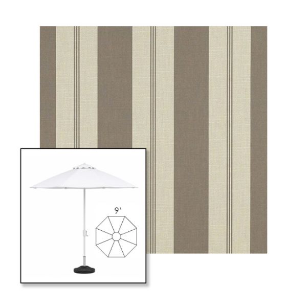 Picture of Moreland Taupe | 9' Heavy Duty Aluminum Market Umbrella Sunbrella® Awning Fabric