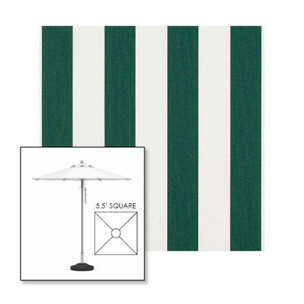 Picture of Beaufort Forest Green Natural | 5.5' Square Heavy Duty Aluminum Market Umbrella Sunbrella® Awning Fabric