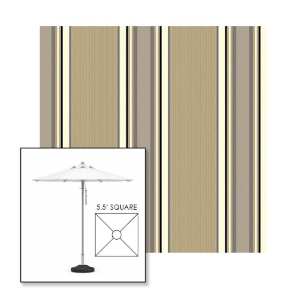 Picture of Emblem Beige | 5.5' Square Heavy Duty Aluminum Market Umbrella Sunbrella® Awning Fabric