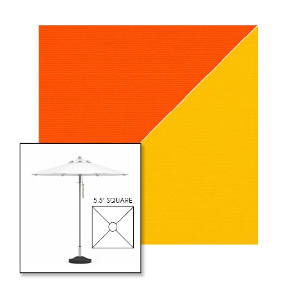 Picture of Orange Sunflower | 5.5' Square Heavy Duty Aluminum Market Umbrella Sunbrella® Awning Fabric