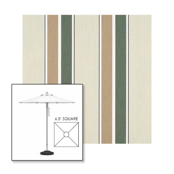 Picture of Fern Heather Beige Block | 6.5' Square Heavy Duty Aluminum Market Umbrella Sunbrella® Awning Fabric