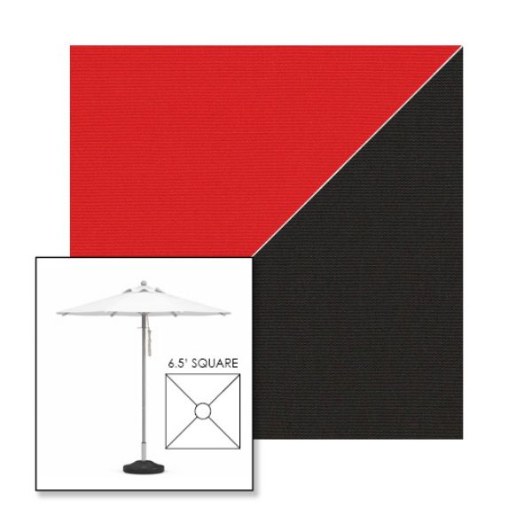 Picture of Logo Red Black | 6.5' Square Heavy Duty Aluminum Market Umbrella Sunbrella® Awning Fabric