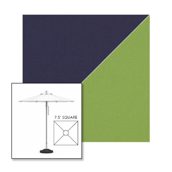 Picture of Captain Navy Ginkgo | 7.5' Square Heavy Duty Aluminum Market Umbrella Sunbrella® Awning Fabric