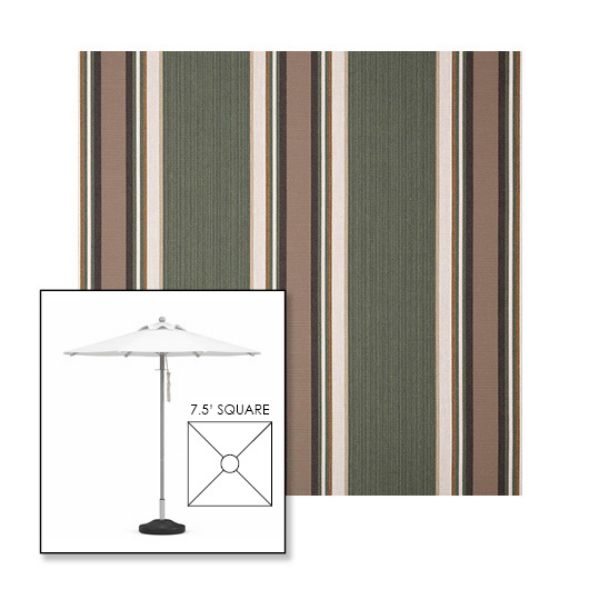 Picture of Emblem Fern | 7.5' Square Heavy Duty Aluminum Market Umbrella Sunbrella® Awning Fabric