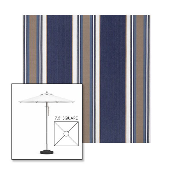 Picture of Emblem Navy | 7.5' Square Heavy Duty Aluminum Market Umbrella Sunbrella® Awning Fabric