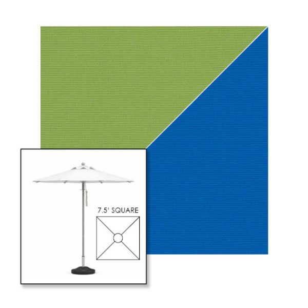 Picture of Ginkgo Pacific Blue | 7.5' Square Heavy Duty Aluminum Market Umbrella Sunbrella® Awning Fabric