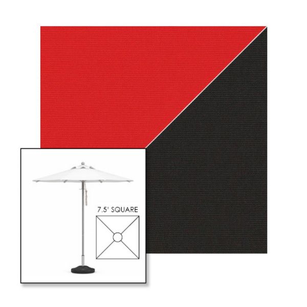 Picture of Logo Red Black | 7.5' Square Heavy Duty Aluminum Market Umbrella Sunbrella® Awning Fabric