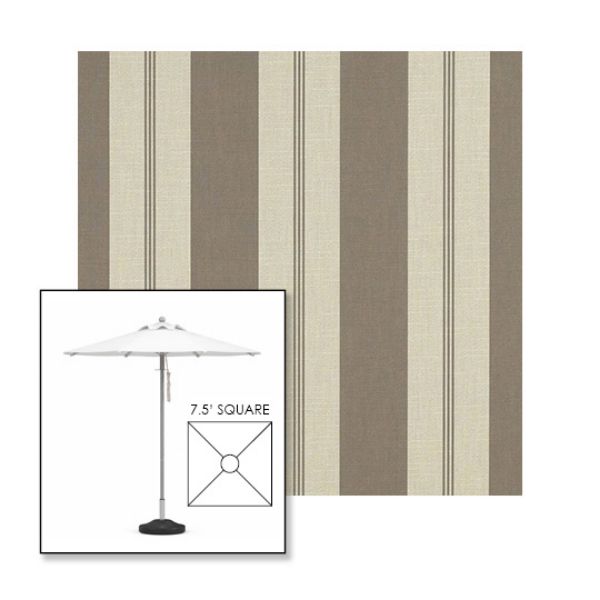 Picture of Moreland Taupe | 7.5' Square Heavy Duty Aluminum Market Umbrella Sunbrella® Awning Fabric