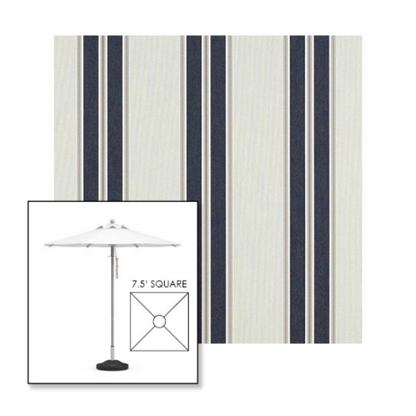 Picture of Navy Taupe Fancy | 7.5' Square Heavy Duty Aluminum Market Umbrella Sunbrella® Awning Fabric