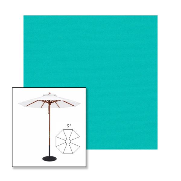 Picture of Aruba | 9' Wood Frame Market Umbrella Sunbrella® Awning Fabric