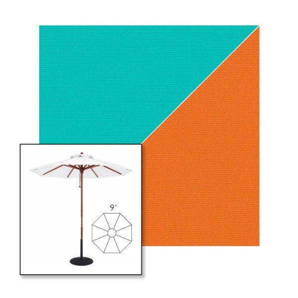 Picture of Aruba Tuscan | 9' Wood Frame Market Umbrella Sunbrella® Awning Fabric