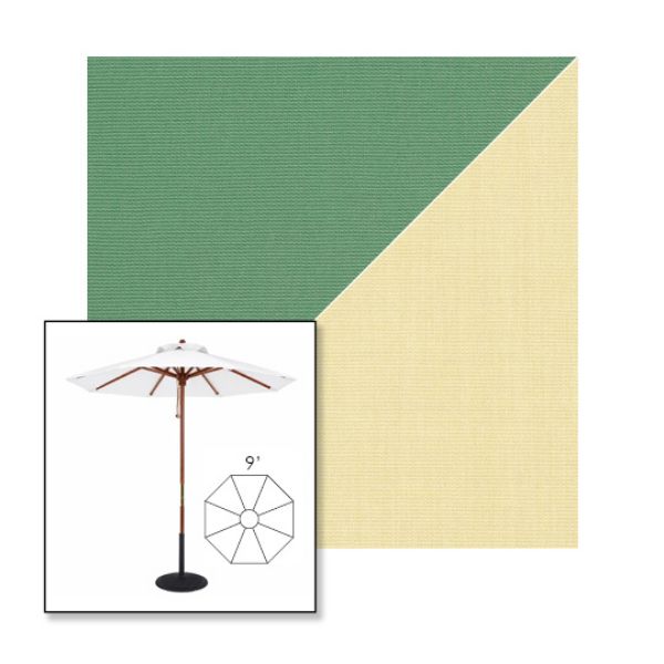 Picture of Basil Parchment | 9' Wood Frame Market Umbrella Sunbrella® Awning Fabric