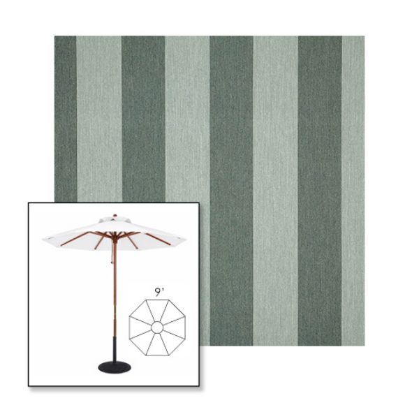 Picture of Beaufort Sagebrush | 9' Wood Frame Market Umbrella Sunbrella® Awning Fabric