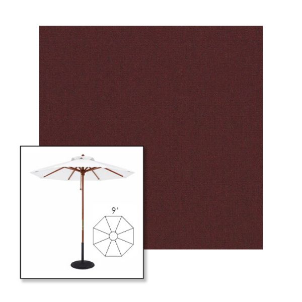 Picture of Black Cherry | 9' Wood Frame Market Umbrella Sunbrella® Awning Fabric