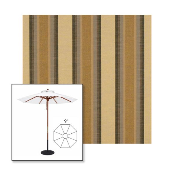 Picture of Colonnade Fossil | 9' Wood Frame Market Umbrella Sunbrella® Awning Fabric