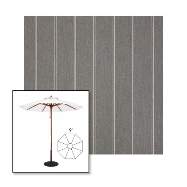 Picture of Cooper Ash | 9' Wood Frame Market Umbrella Sunbrella® Awning Fabric