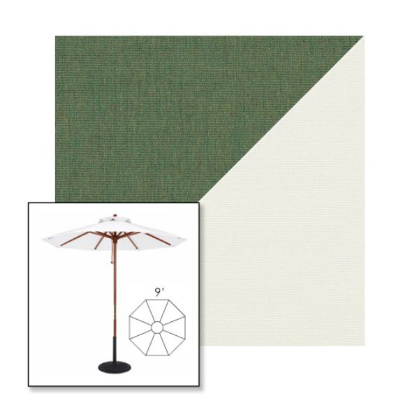 Picture of Fern Natural | 9' Wood Frame Market Umbrella Sunbrella® Awning Fabric
