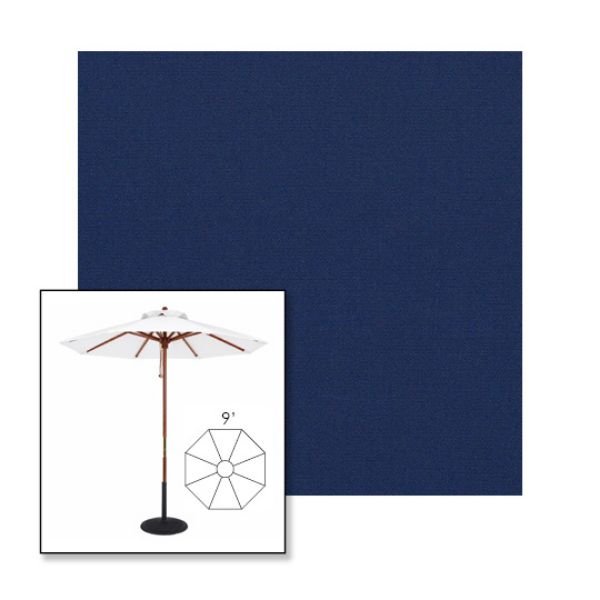 Picture of Marine Blue | 9' Wood Frame Market Umbrella Sunbrella® Awning Fabric