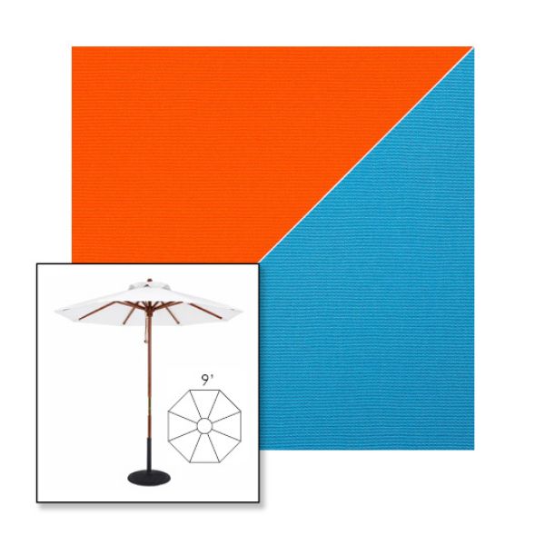 Picture of Orange Azure | 9' Wood Frame Market Umbrella Sunbrella® Awning Fabric