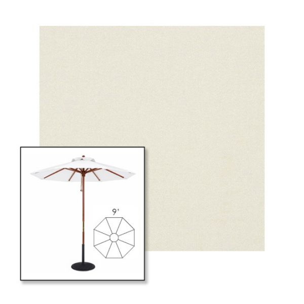 Picture of Oyster | 9' Wood Frame Market Umbrella Sunbrella® Awning Fabric