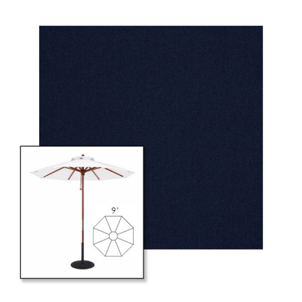Picture of Royal Navy | 9' Wood Frame Market Umbrella Sunbrella® Awning Fabric