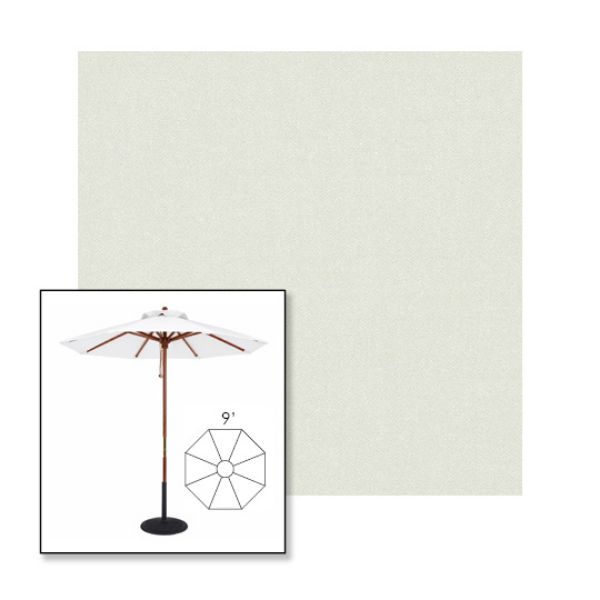 Picture of Silver | 9' Wood Frame Market Umbrella Sunbrella® Awning Fabric