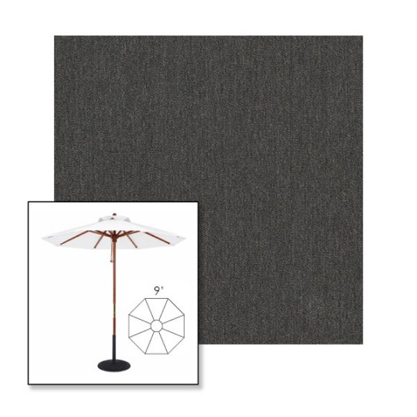 Picture of Slate | 9' Wood Frame Market Umbrella Sunbrella® Awning Fabric