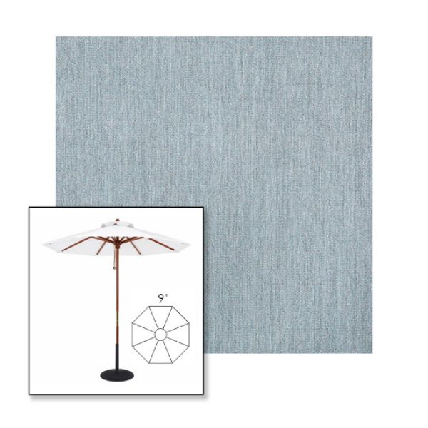 Picture of Storm | 9' Wood Frame Market Umbrella Sunbrella® Awning Fabric