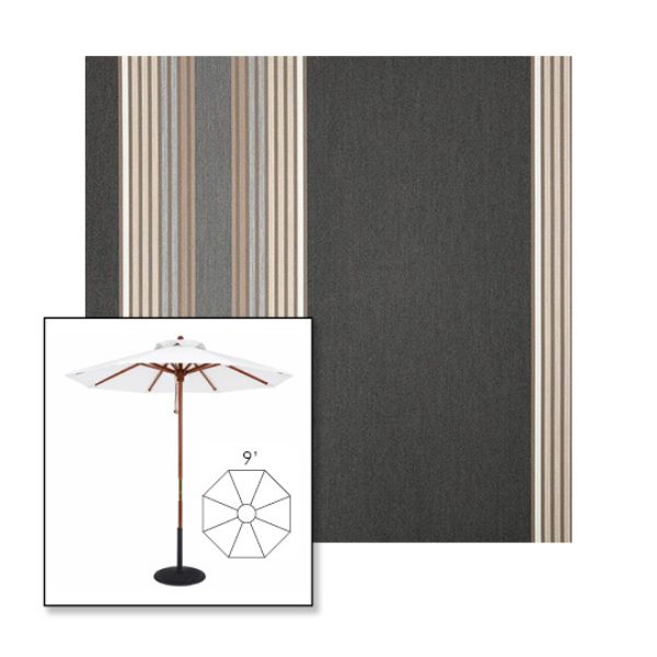 Picture of Tillman Shale | 9' Wood Frame Market Umbrella Sunbrella® Awning Fabric