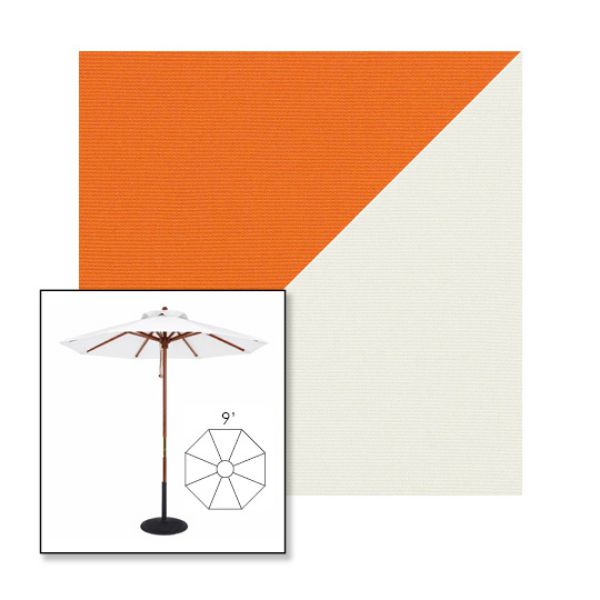 Picture of Tuscan Natural | 9' Wood Frame Market Umbrella Sunbrella® Awning Fabric