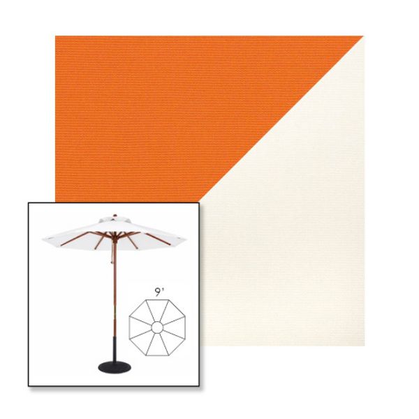 Picture of Tuscan White | 9' Wood Frame Market Umbrella Sunbrella® Awning Fabric
