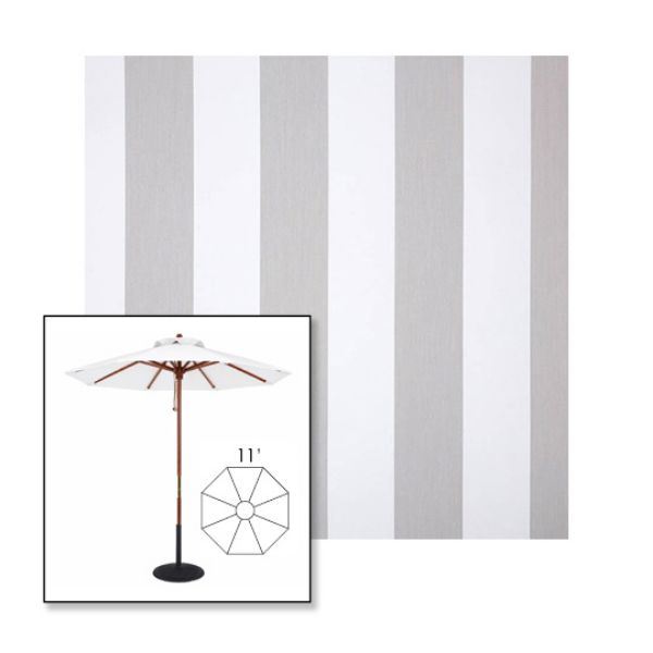 Picture of Beaufort Cloud | 11' Wood Frame Market Umbrella Sunbrella® Awning Fabric