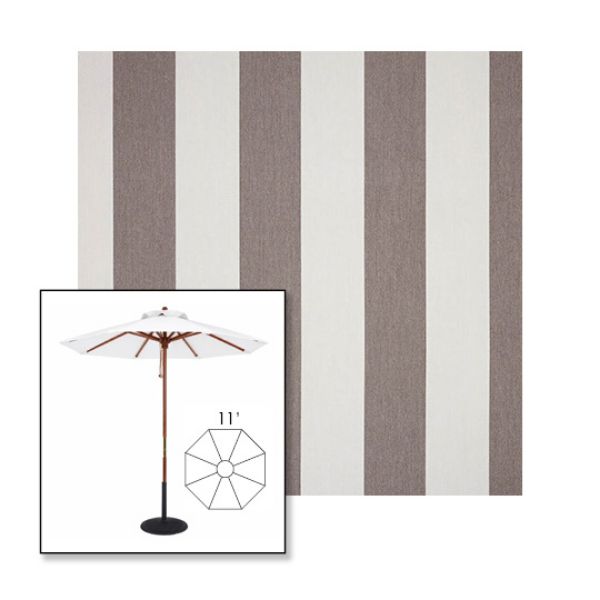 Picture of Beaufort Mushroom | 11' Wood Frame Market Umbrella Sunbrella® Awning Fabric