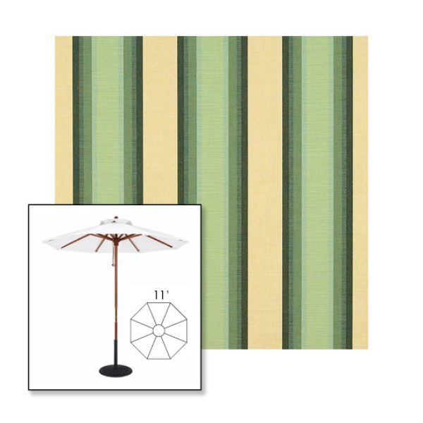 Picture of Colonnade Juniper | 11' Wood Frame Market Umbrella Sunbrella® Awning Fabric