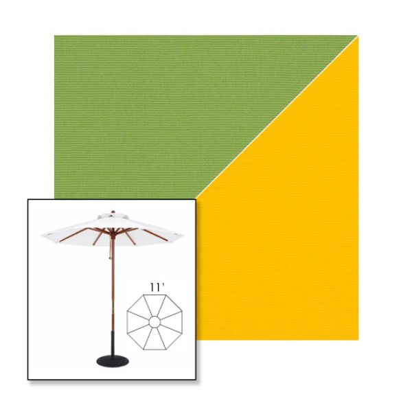 Picture of Ginkgo Sunflower | 11' Wood Frame Market Umbrella Sunbrella® Awning Fabric
