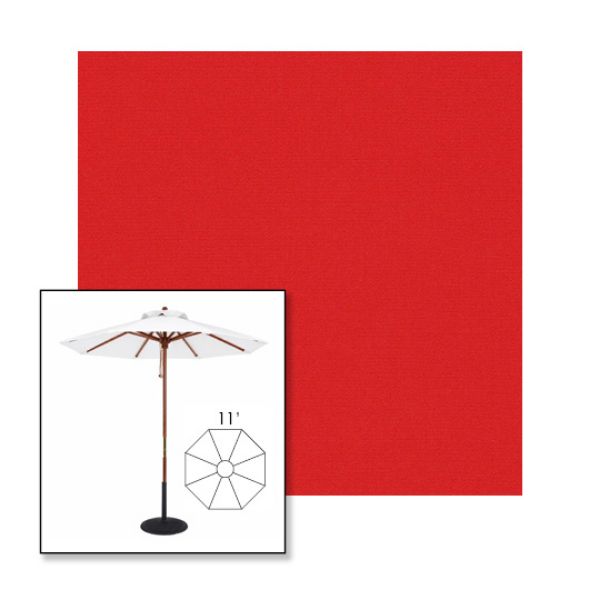 Picture of Logo Red | 11' Wood Frame Market Umbrella Sunbrella® Awning Fabric