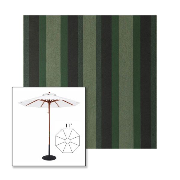 Picture of Marco Olive | 11' Wood Frame Market Umbrella Sunbrella® Awning Fabric