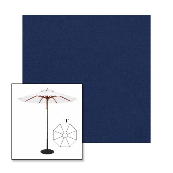 Picture of Marine Blue | 11' Wood Frame Market Umbrella Sunbrella® Awning Fabric