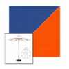Picture of Mediterranean Blue Orange | 11' Wood Frame Market Umbrella Sunbrella® Awning Fabric