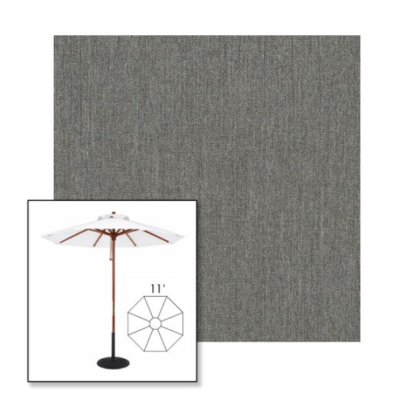 Picture of Smoke | 11' Wood Frame Market Umbrella Sunbrella® Awning Fabric