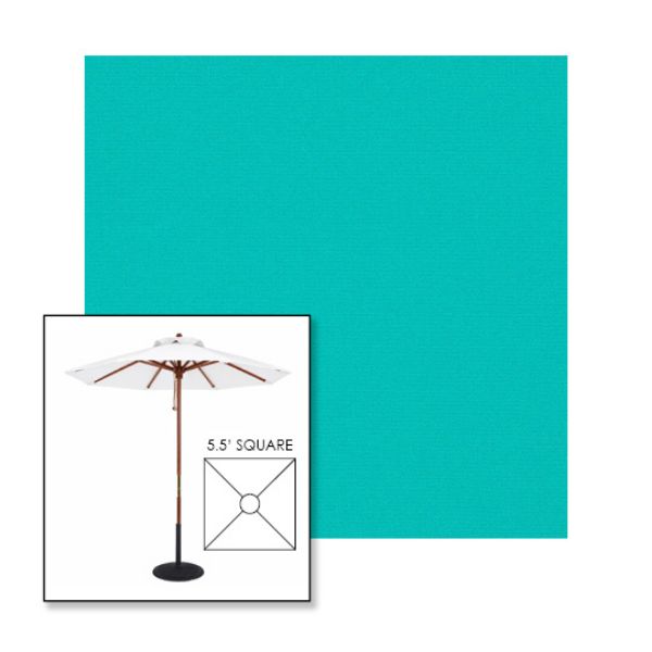 Picture of Aruba | 5.5' Wood Square Frame Market Umbrella Sunbrella® Awning Fabric