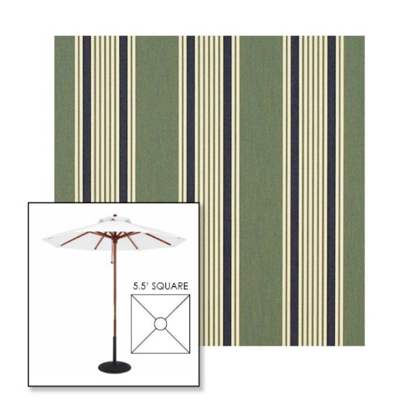 Picture of Ashford Forest | 5.5' Wood Square Frame Market Umbrella Sunbrella® Awning Fabric