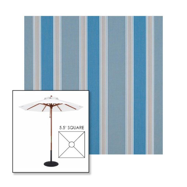 Picture of Baycrest Sky | 5.5' Wood Square Frame Market Umbrella Sunbrella® Awning Fabric