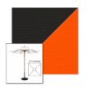 Picture of Black Orange | 5.5' Wood Square Frame Market Umbrella Sunbrella® Awning Fabric